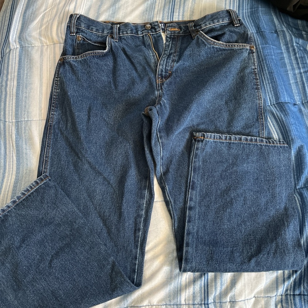 Blue denim jeans
